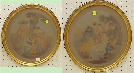 Appraisal: Pair of oval aquatints in gilt frames Pomona and Ceres