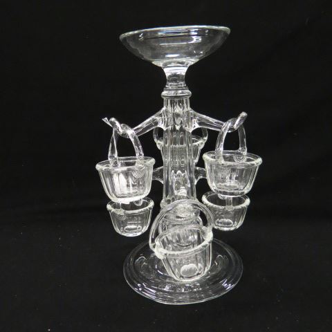 Appraisal: Crystal Epergne six buckets and center dish scarce