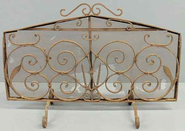 Appraisal: Continental ornate wrought iron fireplace screen probably th c h