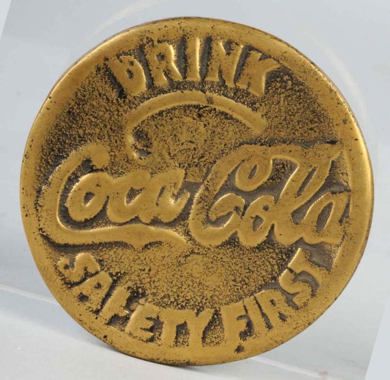 Appraisal: Brass Coca-Cola Sidewalk Marker Description s to s General overall