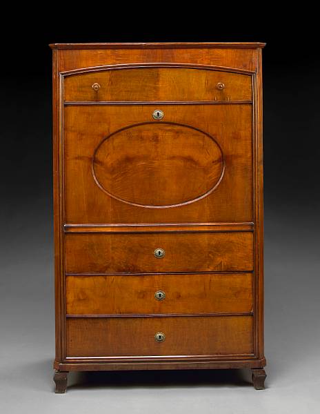 Appraisal: A Biedermeier walnut secr taire abattant second quarter th century