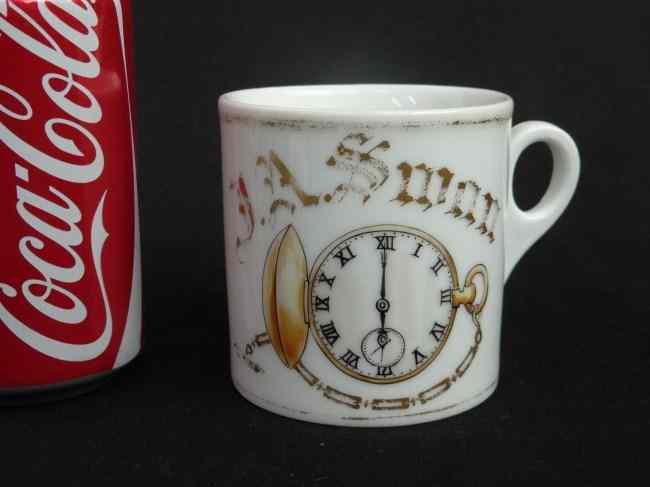 Appraisal: th c occupational watchmakers shaving mug '' Ht