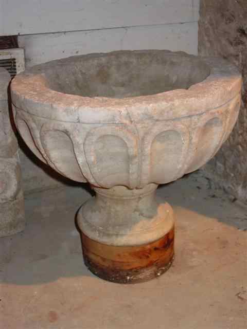 Appraisal: FRENCH CLASSICAL MARBLE URN prob th c with gadrooned waist