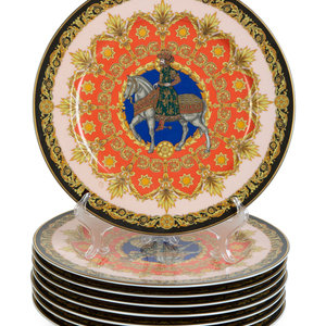 Appraisal: Set of Eight Versace for Rosenthal Christmas Plates TH CENTURY