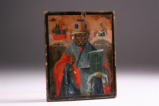 Appraisal: RUSSIAN ICON OF SAINT NICHOLAS THE WONDER WORKER th century