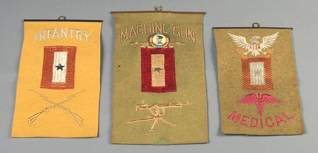 Appraisal: WWI Felt Son in Service banners medical infantry machine gun