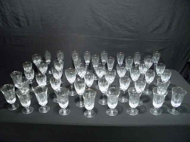 Appraisal: Waterford cut crystal stemware service for pieces total Gold trim