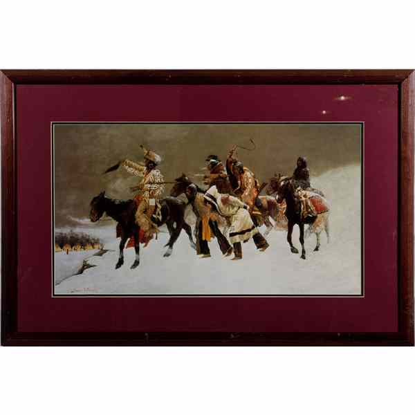 Appraisal: Frederic Remington American - Native American Scene chromolithograph with artist's