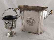 Appraisal: A two bottle silver plated wine container ice pail with