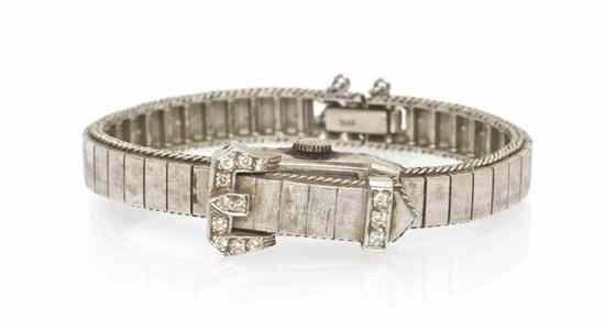 Appraisal: A Karat White Gold and Diamond Surprise Wristwatch Gruen silvered