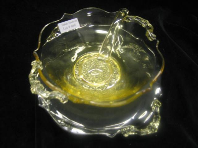 Appraisal: Elegant Depression Glass Mayonnaise Set yellow