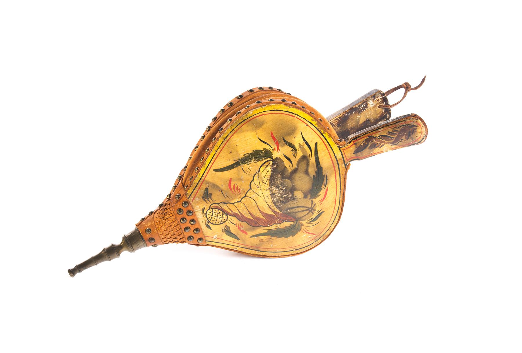 Appraisal: AMERICAN TURTLEBACK BELLOWS Nineteenth century Original smoked design on yellow