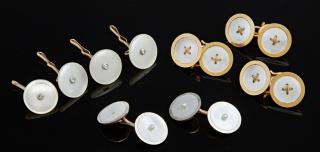 Appraisal: Group of Nine Pieces of Mother-of-Pearl and Gold Jewelry early