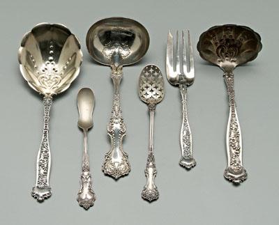 Appraisal: pieces sterling flatware eight pieces Dresden seven pieces Pompadour similar