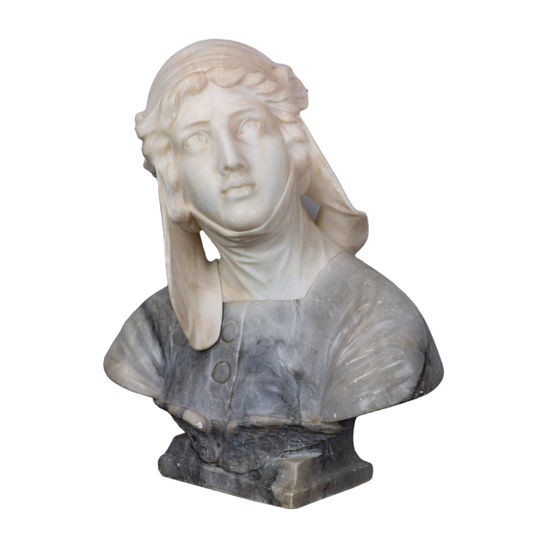 Appraisal: AN ITALIAN ALABASTER BUST OF A YOUNG WOMAN An Italian