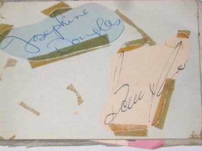 Appraisal: An album of autographs partly stuck in including Josephine Douglas