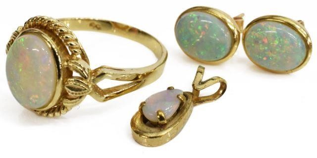 Appraisal: lot of Estate opal jewelry including kt yellow gold ring