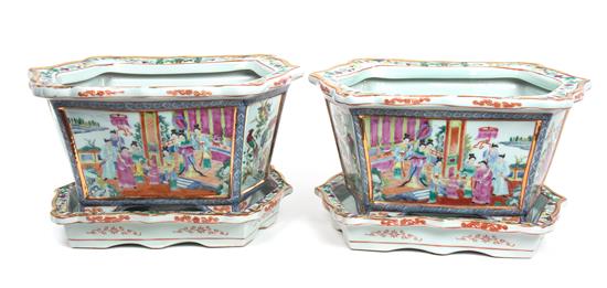 Appraisal: Sale Lot A Pair of Chinese Rose Mandarin Style Porcelain