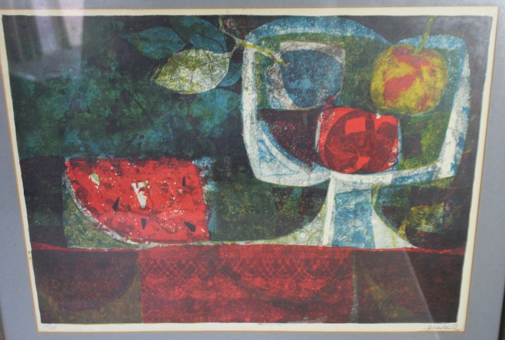 Appraisal: ALVAR Pencil Signed Numbered Still Life Color Lithograph Behind glass