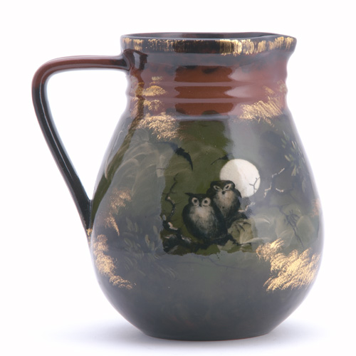 Appraisal: ROOKWOOD Limoges-style pitcher painted by A R Valentien with bats