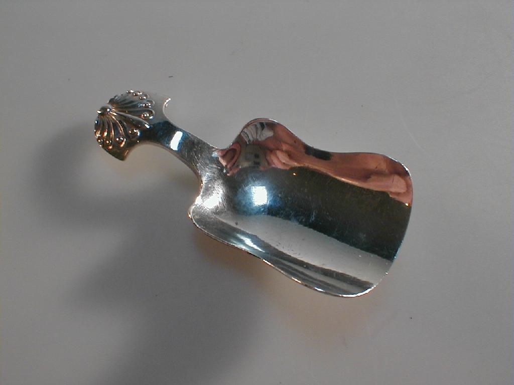 Appraisal: A George V silver caddy spoon by Levi Solomon with