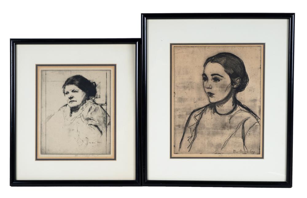 Appraisal: WILLIAM AUERBACH-LEVY TWO PORTRAIT PRINTSeach etching on paper the first