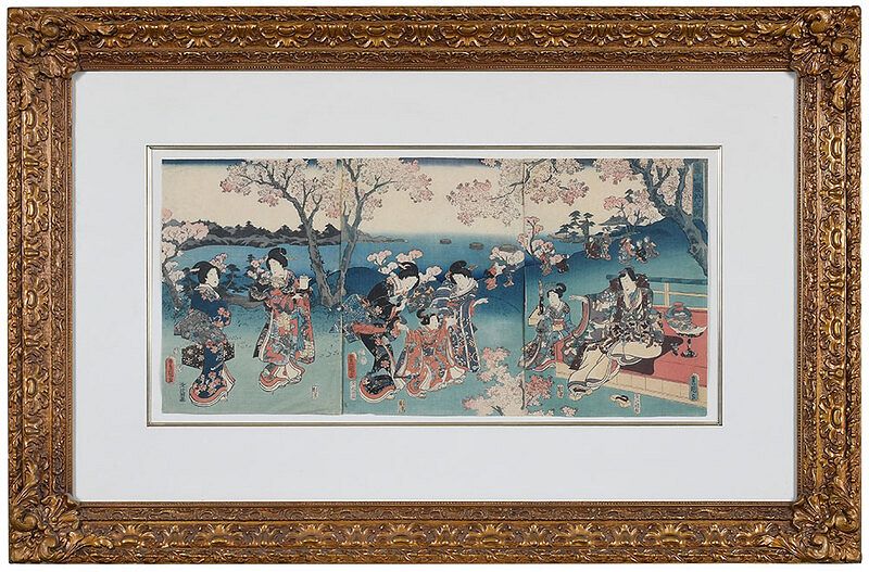 Appraisal: Utagawa Kunisada I aka Toyokuni III Japanese scene from Genji