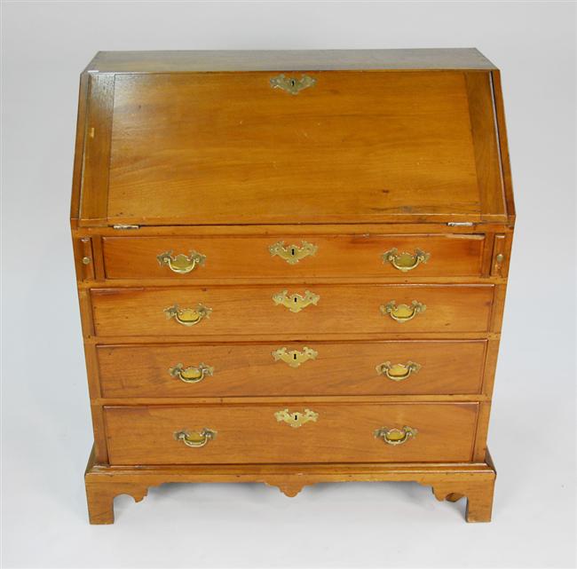 Appraisal: CHIPPENDALE WALNUT SLANT FRONT DESK th century with fitted interior