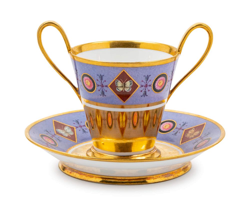 Appraisal: A Sevres Porcelain Cup and Saucer Set EARLY A Sevres