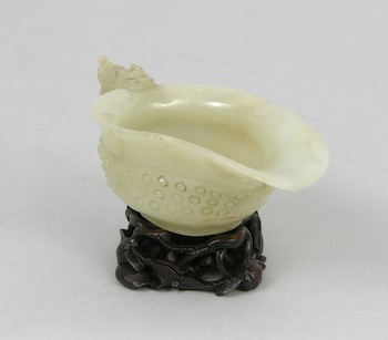 Appraisal: A White Nephrite Water Coupe Chinese A white nephrite water