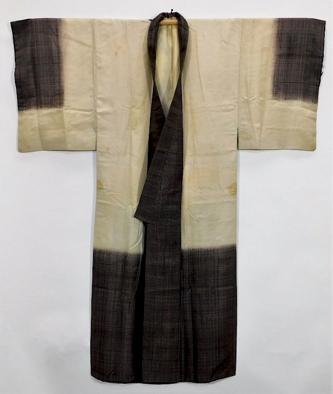 Appraisal: Meiji Period Men's Hand Painted Woman Kimono Japan Circa Hand