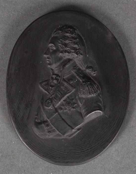 Appraisal: Wedgwood black basalt portrait plaque of Admiral Horatio Nelson early