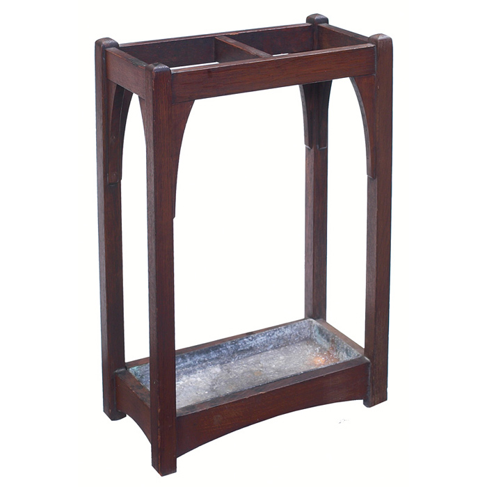 Appraisal: Limbert umbrella stand two compartments with original drip pan original