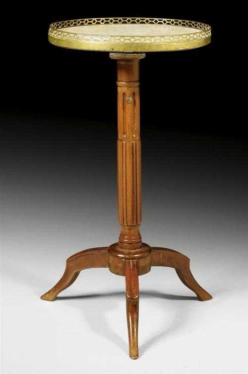 Appraisal: SMALL ROUND MAHOGANY GUERIDON Louis XVI attributed to J CANABAS