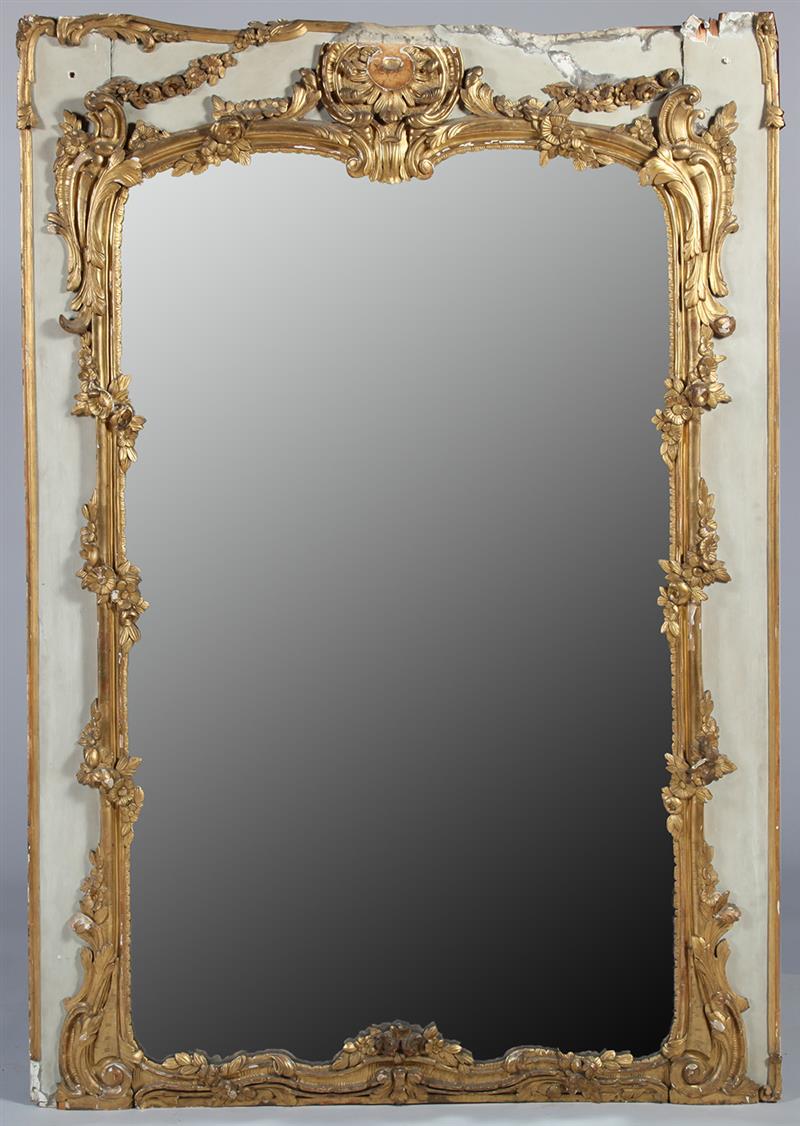 Appraisal: Louis XV Provincial Painted and Parcel-Gilt Mirror The rectangular mirror