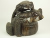 Appraisal: WOOD CARVING - Hand carved garden sculpture depicting two toads