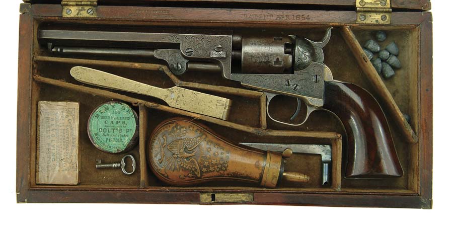 Appraisal: CASED ENGRAVED COLT MODEL POCKET REVOLVER Cal SN Beautiful Young