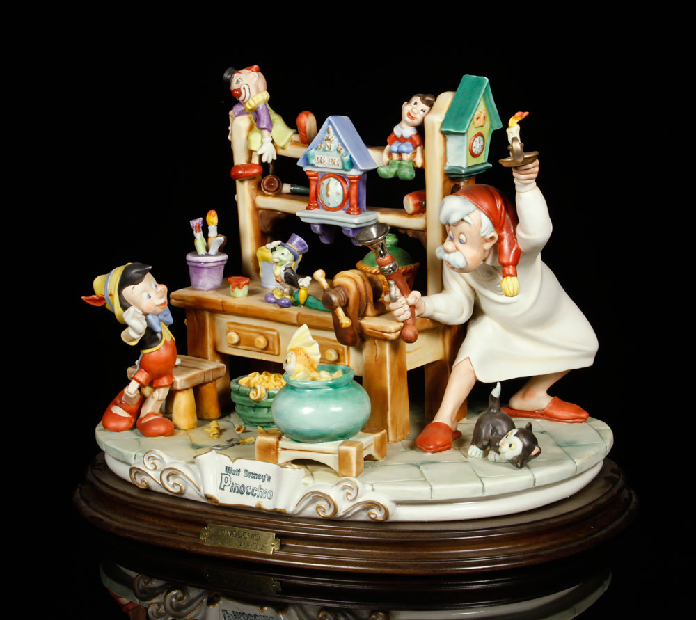 Appraisal: - Capodemonte Walt Disney's Pinocchio Figural Scene Porcelain Capodemonte Walt