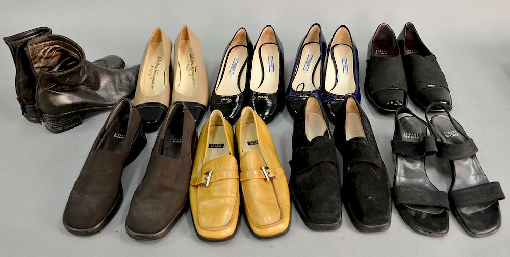 Appraisal: Group of nine pairs of womens shoes four Stuart Weitzman