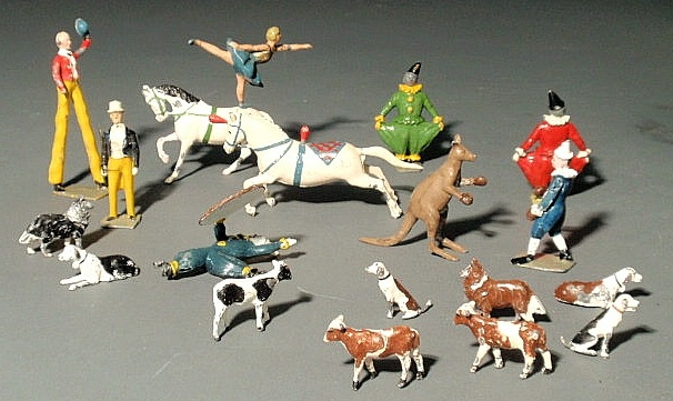 Appraisal: Group of lead toy circus figures and animals some Britains