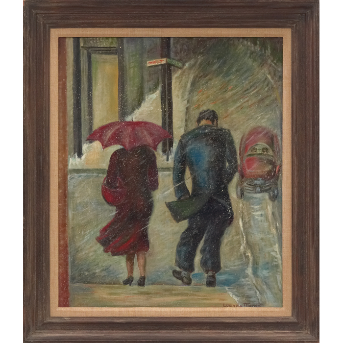 Appraisal: Lucinda Morris American th century ''Winter Street Scene '' c