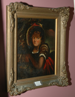 Appraisal: EUROPEAN SCHOOL Portrait of a Girl Oil on board x