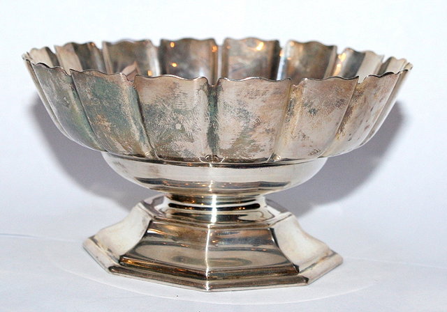 Appraisal: A SILVER BON BON DISH of serrated circular form with