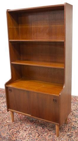 Appraisal: Danish mid-century modern teakwood bookcase sideboard c s having two