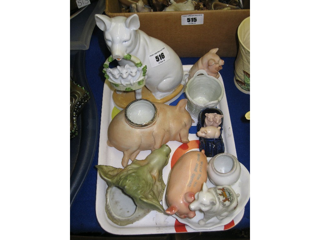 Appraisal: Lot comprising six assorted figures of pigs etc