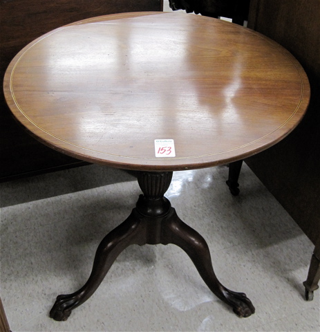 Appraisal: CHIPPENDALE STYLE MAHOGANY TILT-TOP TEA TABLE American late th early