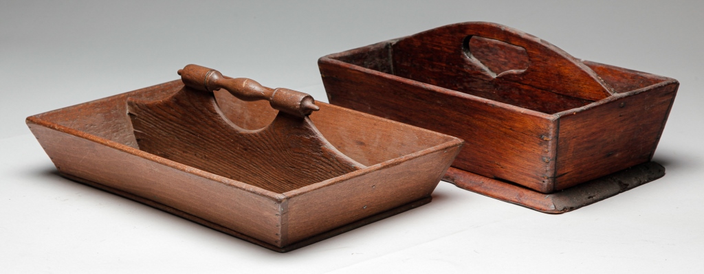 Appraisal: TWO AMERICAN CUTLERY TRAYS Second half th century One poplar