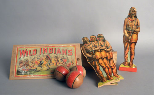 Appraisal: Wild Indians lithograph bowling game box - h l d