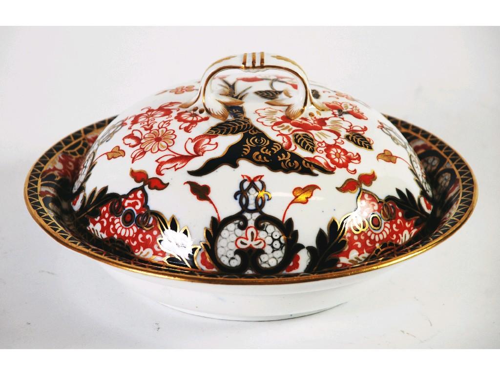 Appraisal: ROYAL CROWN DERBY CIRCULAR BOWL AND DOMED COVER decorated in