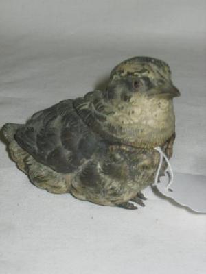 Appraisal: AN AUSTRIAN COLD PAINTED BRONZE INKWELL modelled as a bird